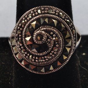 Vintage .925 Sterling Silver and Marcasite Ring